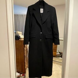 Black Wool Winter Evening Wear Coat Extra Long